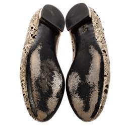 Burberry Metallic Bronze Leather  Ballet  Flats Size 38