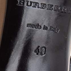 Pre Owned Burberry Brown Suede And Leather Embellished Ankle Strap Sandals Size 40