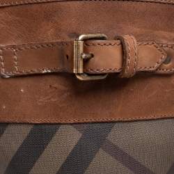 مملوكة مسبقًا Burberry Tricolor Nova Check Canvas And Rubber Clemence Boots Size 40