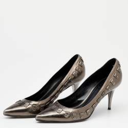 Burberry Metallic Leather Pointed Toe Pumps Size 39