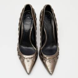 Burberry Metallic Leather Pointed Toe Pumps Size 39