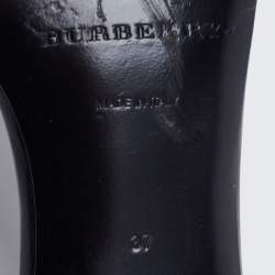 مملوكة مسبقًا صندل  بربري جلد أسود سير كاحل متقاطع مرصع مقاس 37