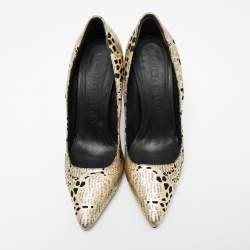 Burberry Metallic Foil Laser Cut Out Leather Pointed Toe Pumps Size 37