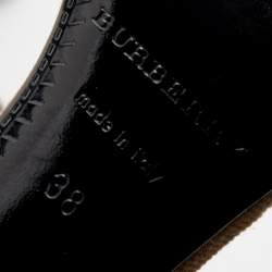 Burberry Black Leather Cross Strap Buckle Detail Slides Size 38