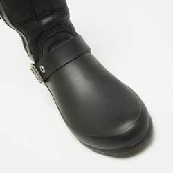 Burberry Black Claredon Rubber and Shearling Midcalf Boots Size 36 