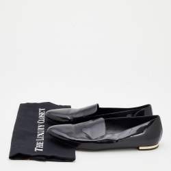 Pre Owned Burberry Black Patent Leather Slip on Loafers Size 41