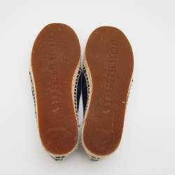 Burberry Navy Blue House Check Canvas Espadrilles Flats Size 38