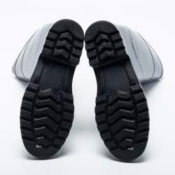 Pre Owned Burberry Navy Blue Rubber Rain Boots Size 37