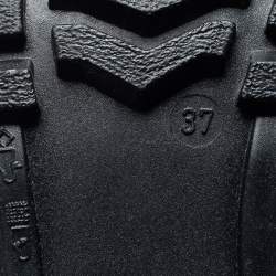 Pre Owned Burberry Navy Blue Rubber Rain Boots Size 37