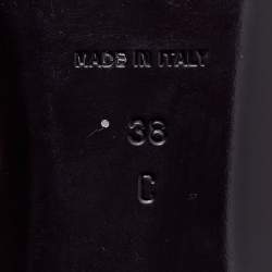 Pre Owned Burberry Multicolor Brogue Leather and Haymarket Check Canvas Tudor Ballet Flats Size 38