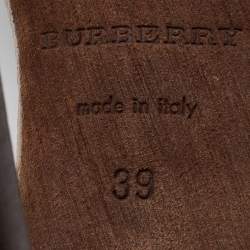 Burberry Multicolor Smoked Check Coated Canvas and Leather Ankle Strap Sandals Size 39