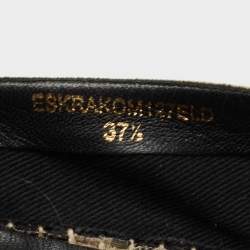 Pre Owned Burberry Beige House Check Fabric Espadrille Flats Size 37.5