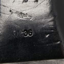 Pre Owned Burberry Black Laser Cut Leather Ballet Flats Size 36