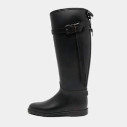 Burberry Beige Nova Check Rubber House Check Rain Boots, $225