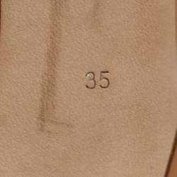 Pre Owned Burberry Beige Leather Barmby Cut Out Open Toe Booties Size 35