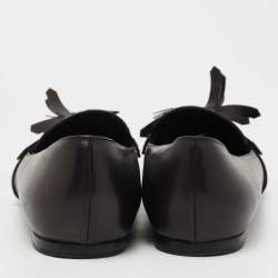 Pre Owned Burberry Black Leather Coledale Tassel Pointed Toe Loafers Size 39