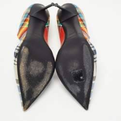 Pre Owned Burberry Multicolor Printed Canvas Virna D'orsay Pumps Size 38