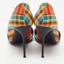 Pre Owned Burberry Multicolor Printed Canvas Virna D'orsay Pumps Size 38