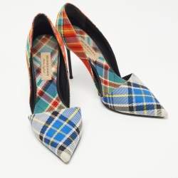 Pre Owned Burberry Multicolor Printed Canvas Virna D'orsay Pumps Size 38