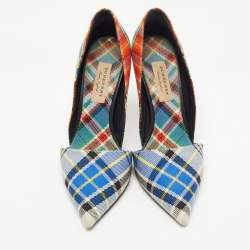 Pre Owned Burberry Multicolor Printed Canvas Virna D'orsay Pumps Size 38