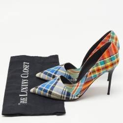 Pre Owned Burberry Multicolor Printed Canvas Virna D'orsay Pumps Size 38