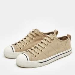 مملوكة مسبقًا Burberry Beige Canvas Low Top Sneakers Size 38