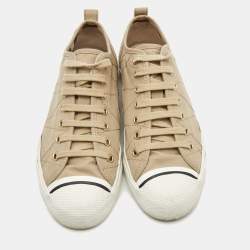 مملوكة مسبقًا Burberry Beige Canvas Low Top Sneakers Size 38