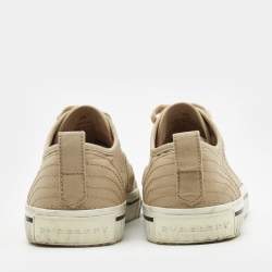 مملوكة مسبقًا Burberry Beige Canvas Low Top Sneakers Size 38