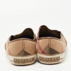 Burberry Tricolor Nova Check Canvas Gauden Sneakers Size 38