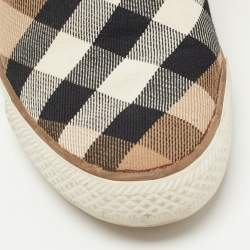 Burberry Tricolor Nova Check Canvas Gauden Sneakers Size 38