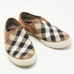 Burberry Tricolor Nova Check Canvas Gauden Sneakers Size 38