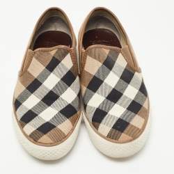 Burberry Tricolor Nova Check Canvas Gauden Sneakers Size 38