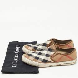 Burberry Tricolor Nova Check Canvas Gauden Sneakers Size 38