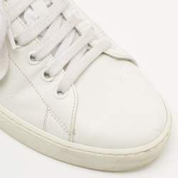 Pre Owned Burberry White Leather Low Top Sneakers Size 40