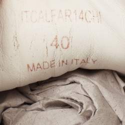 Pre Owned Burberry White Leather Low Top Sneakers Size 40