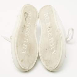 Pre Owned Burberry White Leather Low Top Sneakers Size 40