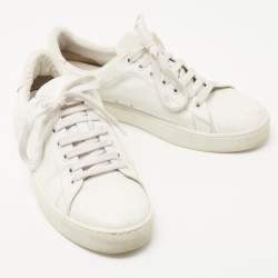 Pre Owned Burberry White Leather Low Top Sneakers Size 40