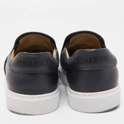 Burberry Beige/Black Nova Check Canvas and Leather Gauden Low Top Sneakers Size 38