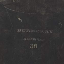 Pre Owned Burberry Beige Vintage Rainbow Check Canvas Ashmore Slides Size 38