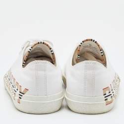 Burberry White Print Canvas Sneakers Size 34
