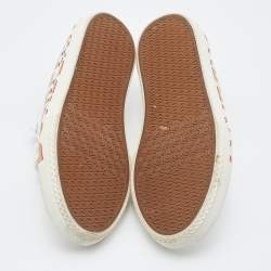 Burberry White Print Canvas Sneakers Size 34