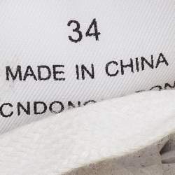 Burberry White Print Canvas Sneakers Size 34