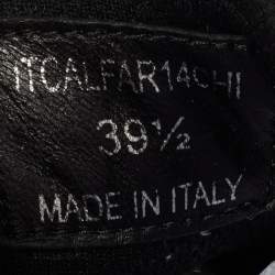 Pre Owned Burberry Black Leather and Mesh Low Top Sneakers Size 39.5