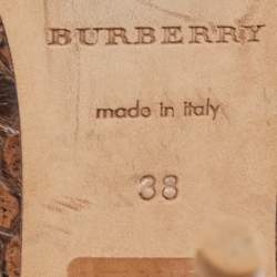 Pre Owned Burberry Brown Python Embossed Leather Platform Pumps Size 38