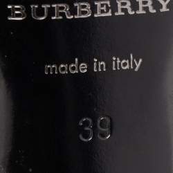 Pre Owned Burberry Metallic Leather Perforated Ankle Strap Sandals Size 39