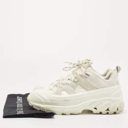 Burberry White Suede and Fabric Arthur Sneakers Size 40