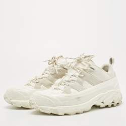 Burberry White Suede and Fabric Arthur Sneakers Size 40