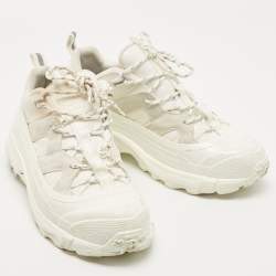 Burberry White Suede and Fabric Arthur Sneakers Size 40