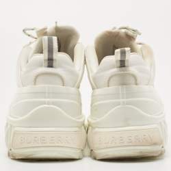 Burberry White Suede and Fabric Arthur Sneakers Size 40