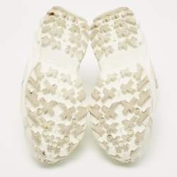 Burberry White Suede and Fabric Arthur Sneakers Size 40
